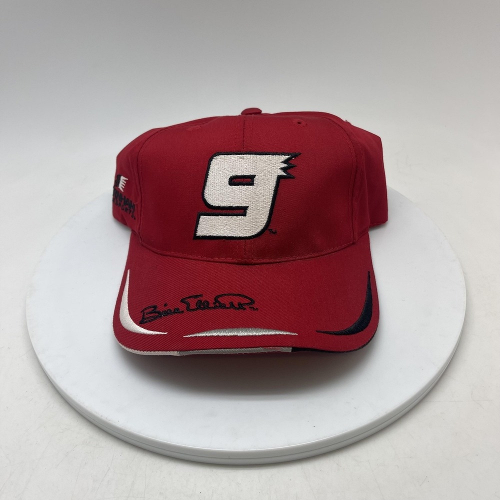 Bill Elliott Hat Cap Snap Back Men One Size Red NASCAR Competitors View Evernham